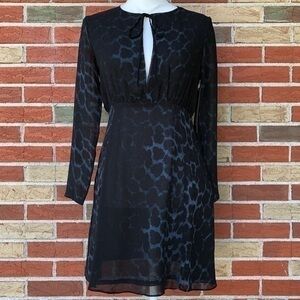 WYLDR On a Whim NWT Leopard Print Long Sleeve Black Blue Mini Dress 👗